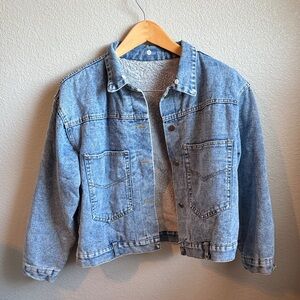Oversized fleece lined Light Blue Jean Jacket size small